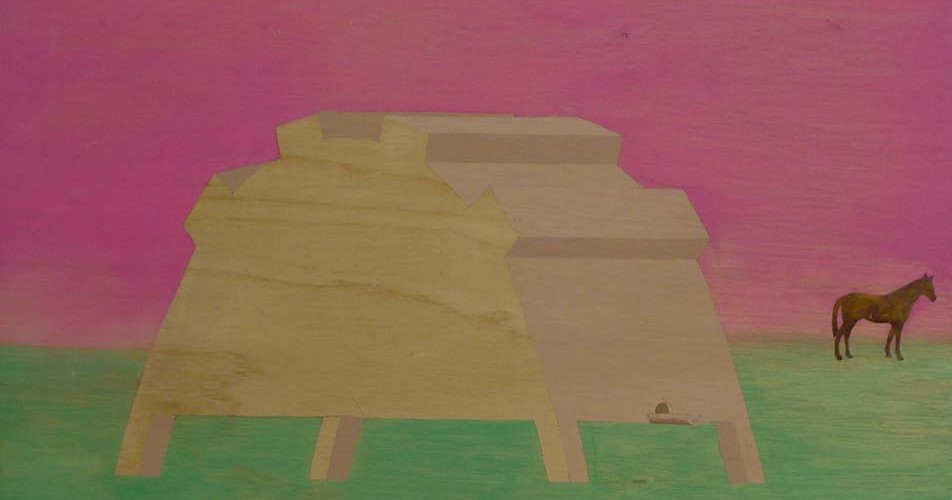 F3D N°15 vinylique sur bois, collage 61x49 2011