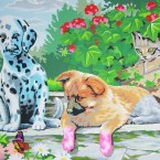 Imago, chiens et chat, 1,60 x 1,20 m