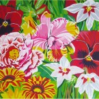 Imago, fleurs, 1,60 x 1,20 m