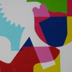 Phasme N°2, 2003. Acrylique sur papier marouflé sur bois, 153x130x5 cm