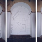 Dessin mural N° 4, 1 pierre noire chapelle ST Pierre des Carmes 2003