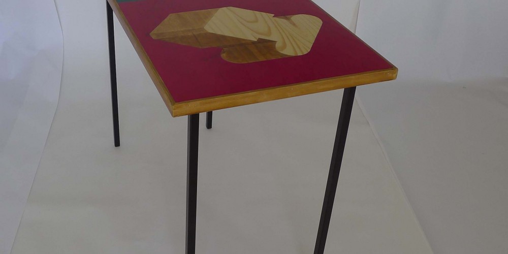 Table tableau Batz 4R 100x50xh74cm, huile sur bois 2014